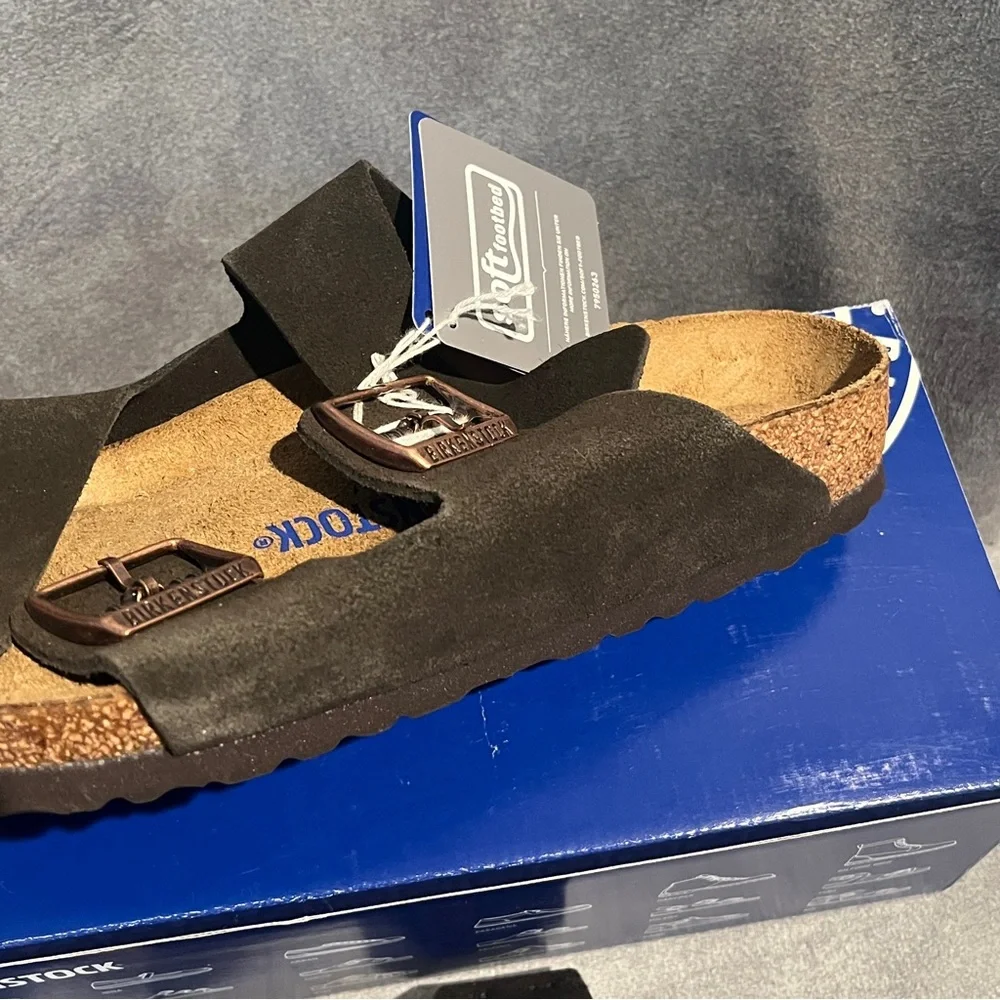 Birkenstock Women’s Arizona Sandals Mocha Suede Soft Footbed Size 9 US - Picture 9 of 16